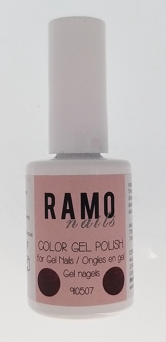 Ramo gelpolish 910507-gel nagellak-gelpolish-gellak-uv&led-15ml -soak off-metallic-donker rood