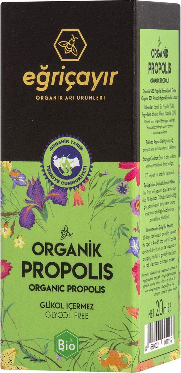 Eğriçayır Organische Propolis  Druppels 20ml  (Ethanol)