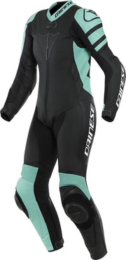Dainese Killalane Perforated Lady Black Matt Acqua Green Black 1 Piece Motorcycle Suit 40