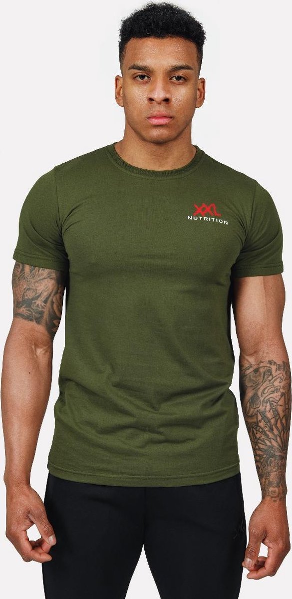 XXL Nutrition O-neck T-Shirt Front Logo Groen S