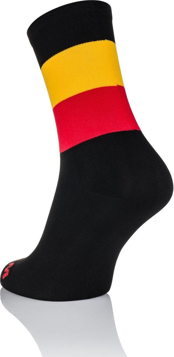Winaar België Fietssokken Zwart/Rood/Geel Maat L (45-46)