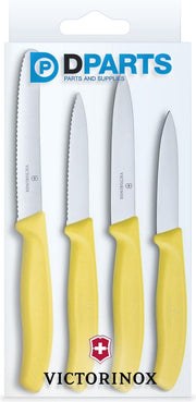 Victorinox 4 verschillende keukenmesjes / schilmesjes zeer goede kwaliteit geel