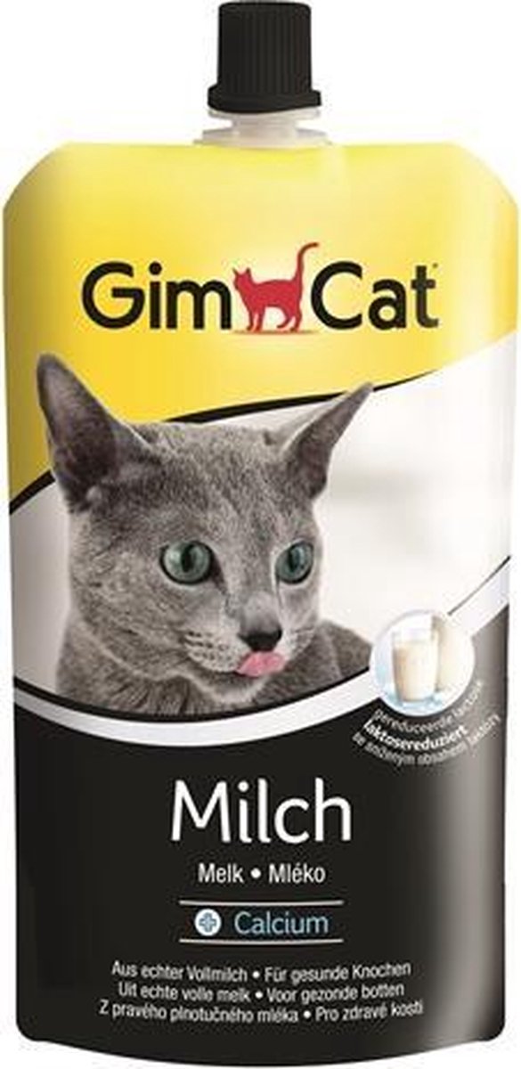 Gimcat kattenmelk pouch hersluitbaar - 200 ml - 1 stuks