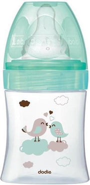 Dodie - Initiatiefles + glas 150ml Bird Green