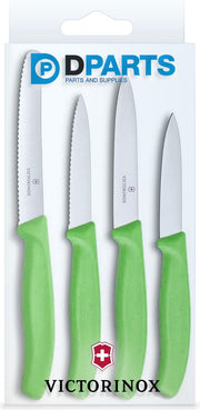 Victorinox 4 delige messenset bestaande uit 4 verschillende keukenmesjes / schilmesjes zeer goede kwaliteit kleur : groen