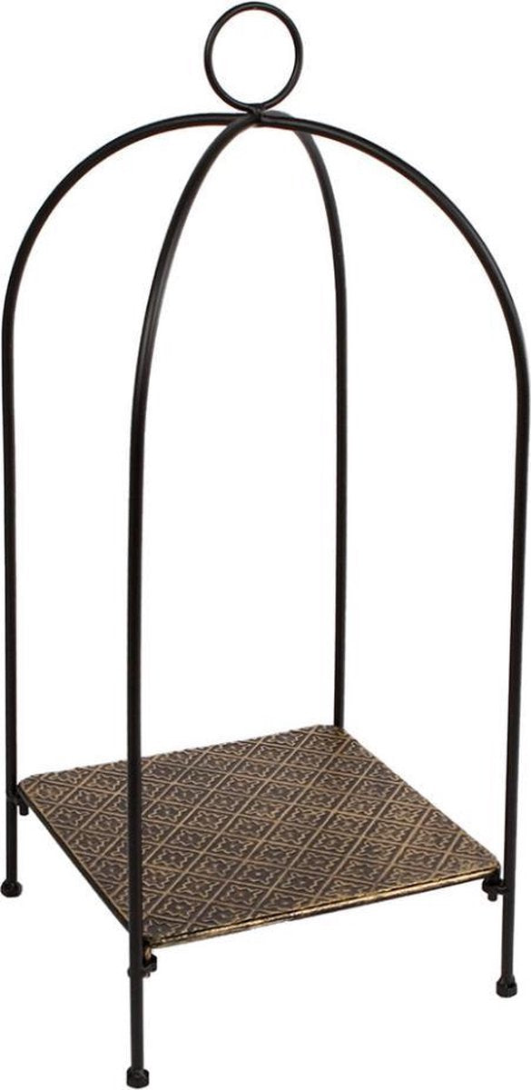 Dulaire Etagere Vierkant Metaal Goud/Bruin Oosters 43 cm