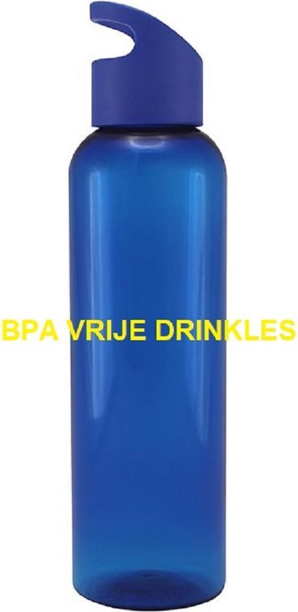 Tritan drinkfles 650 ML - Transparant Blauw - Sportfles - 80 stuks