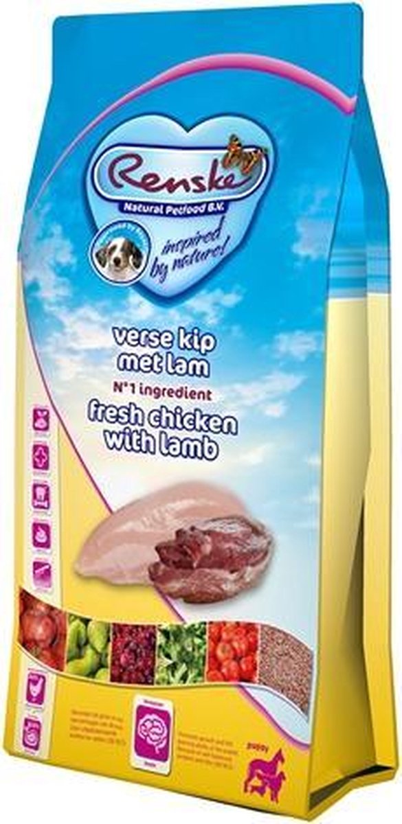 4x Renske Super Premium Puppy Kip - Lam 2 kg