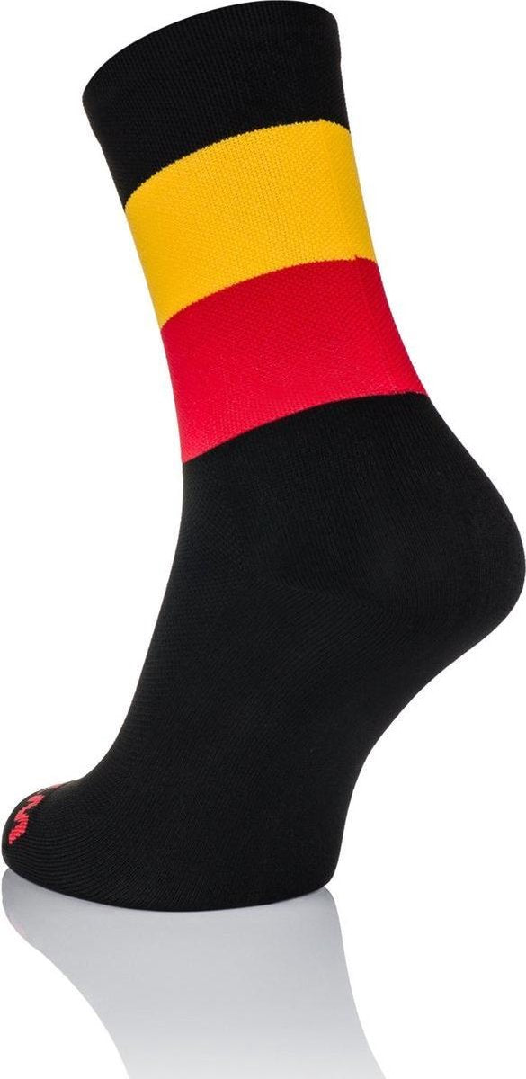 Winaar België Fietssokken Zwart/Rood/Geel Maat S (39-41)