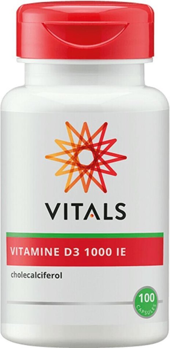 Vitals Vitamine D3 1000 IE Voedingssupplement - 100 vegicaps