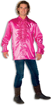 Ruche blouse pink voor heer