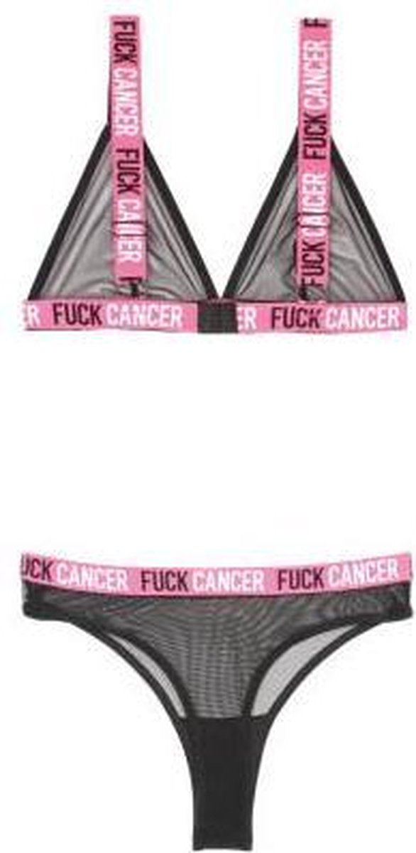 F*CK Cancer 2-Delige BH-set - M/L - Diverse kleuren - Sexy Lingerie & Kleding - Lingerie Dames -  Dames Lingerie - BH-Sets