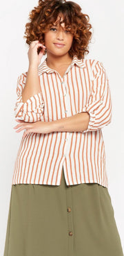 Linnen blouse met strepen - Wit