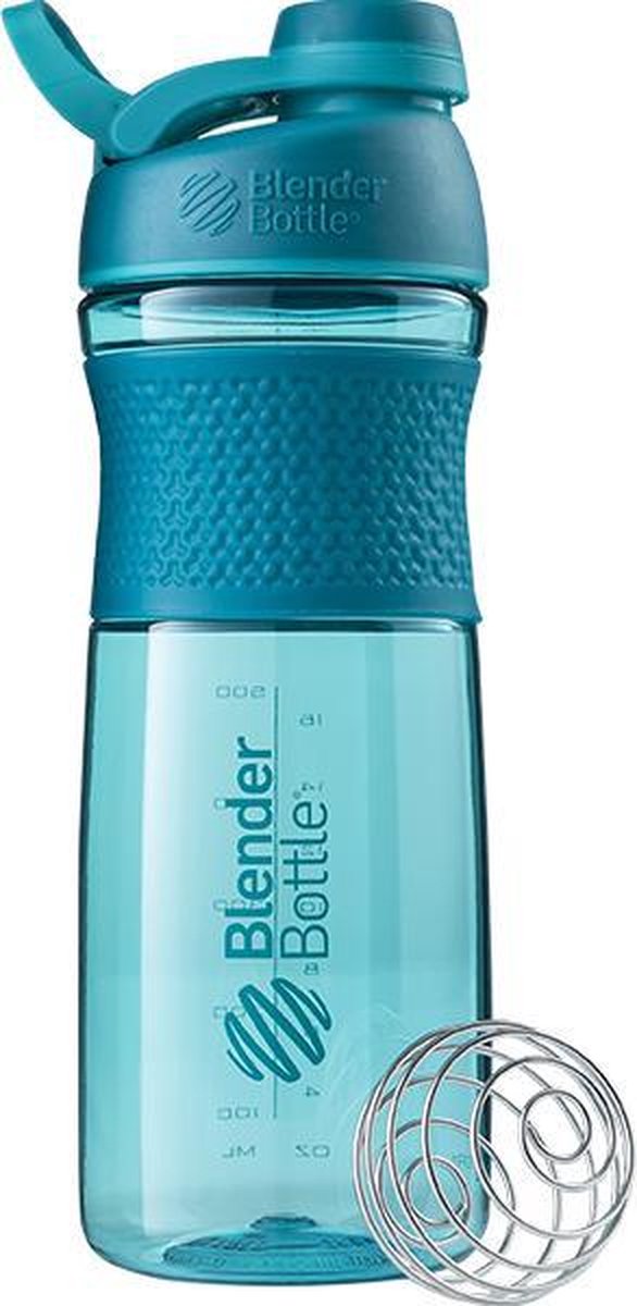 BlenderBottle Sportmixer Twist Cap Shakebeker  Transparant ZEEBLAUW