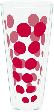 Zak!Designs Dotdot Latte macchiatoglas - Dubbelwandig - 40 cl - Rood