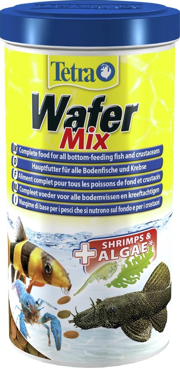 Visvoer van Tetra -  Wafer Mix Hoofdvoedermix voor bodembewoners - 1 Liter verpakking