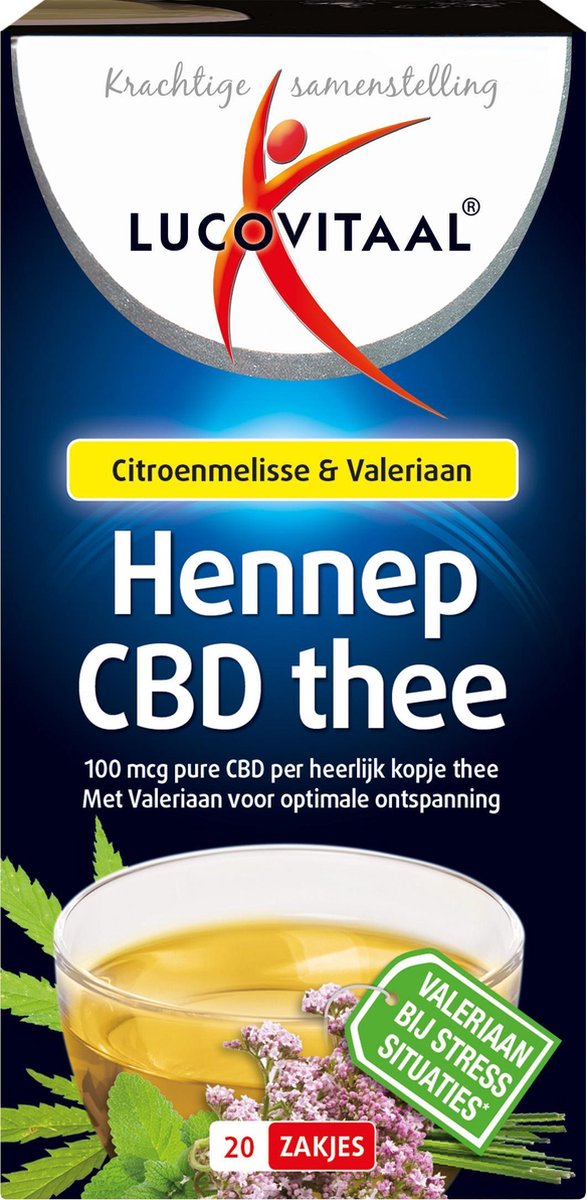 Lucovitaal Hennep CBD Thee Voedingssupplement - 20 Zakjes