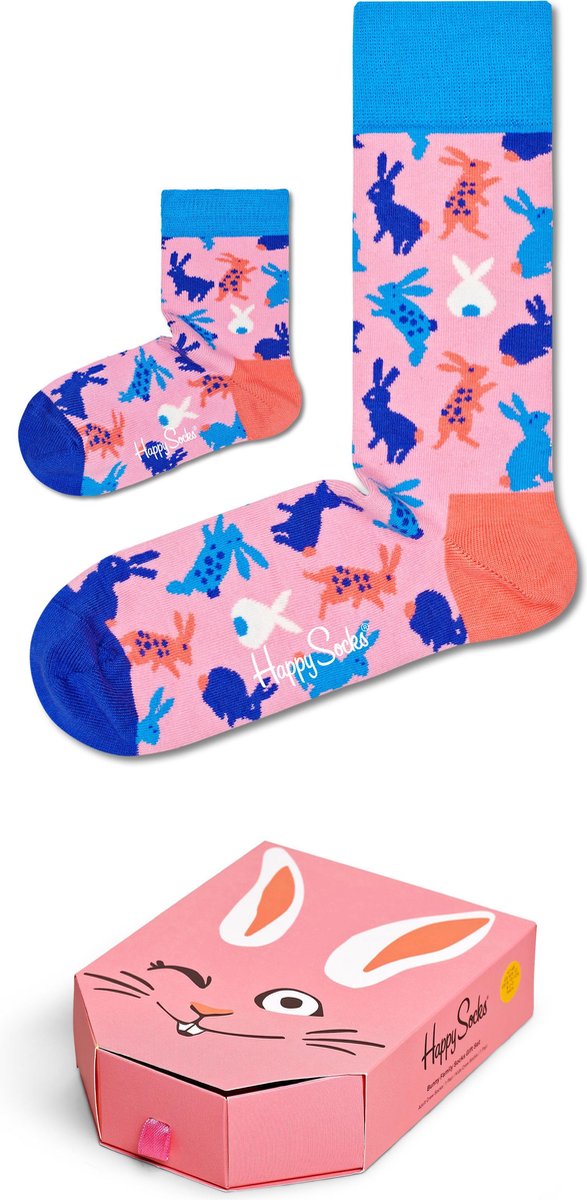 Happy Socks XKMIM02-3000 Mini & Me Bunny Gift Set - maat 41/0-12M