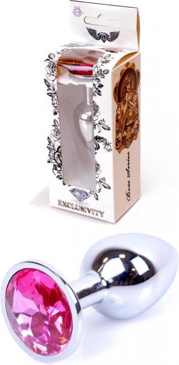 Butt plug - Anaal plug- Jawellery Silver PLUG- Roze