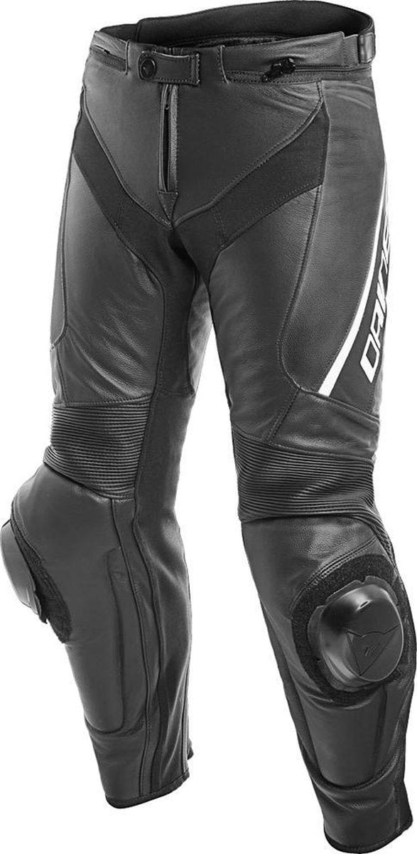 Dainese Delta 3 Black Black White Leather Motorcycle Pants 54