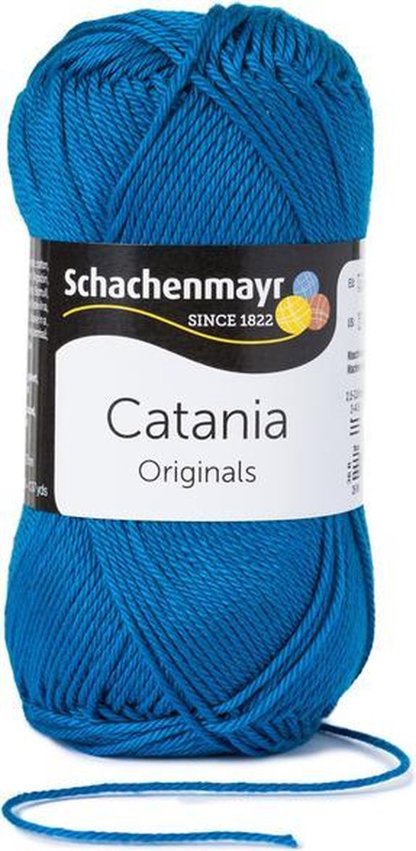 Schachenmayr Catania katoen 400 Oceaan.PAK MET 10 BOLLEN a 50 GRAM. KL.NUM. 16594871. INCL. Gratis Digitale vinger haak en brei toerenteller.