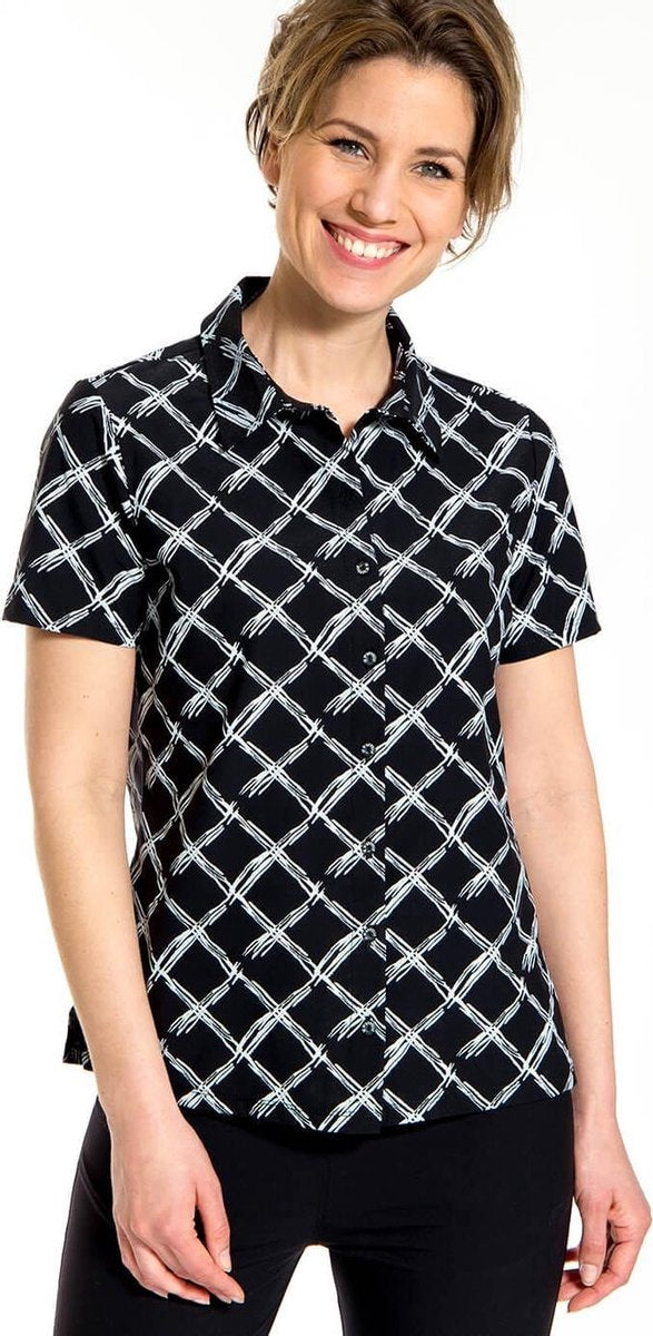 Zwarte Blouse van Je m'appelle - Dames - Travelstof - Maat XL - 4 maten beschikbaar