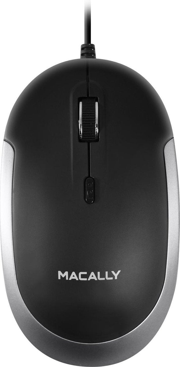 Macally DYNAMOUSE Optische USB Muis Zwart / Grijs