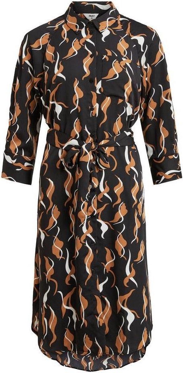 Objhelena 7/8 Shirt Dress 111 23033875 Black/abstract