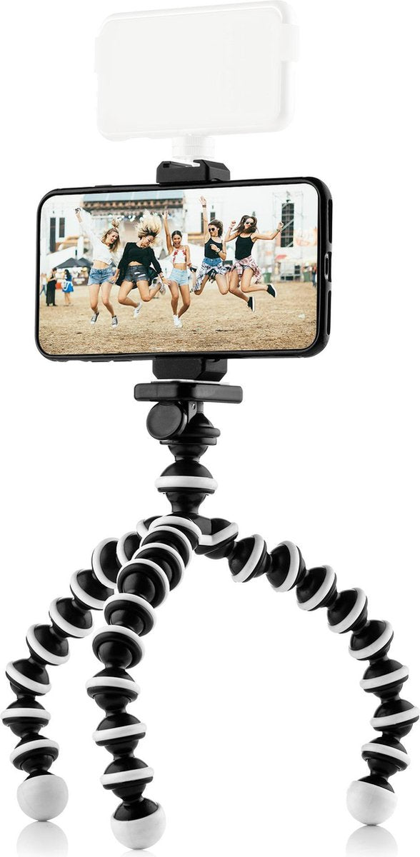 Flexibel statief met extra flexibele poten – met premium telefoonhouder