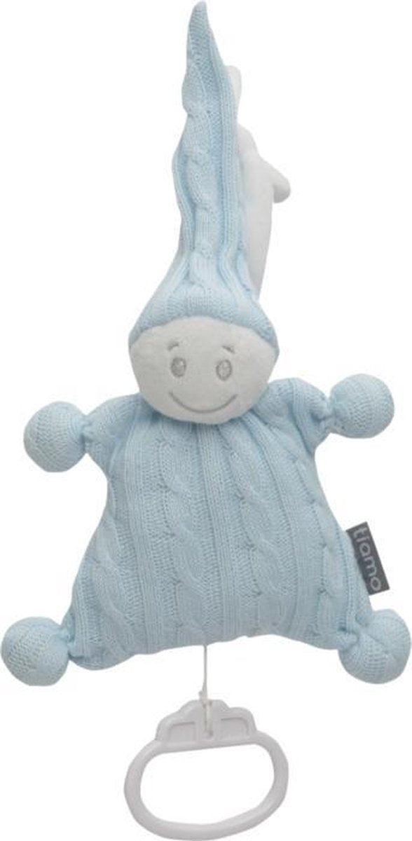 Tiamo Muziekdoos gebreid popje licht blauw