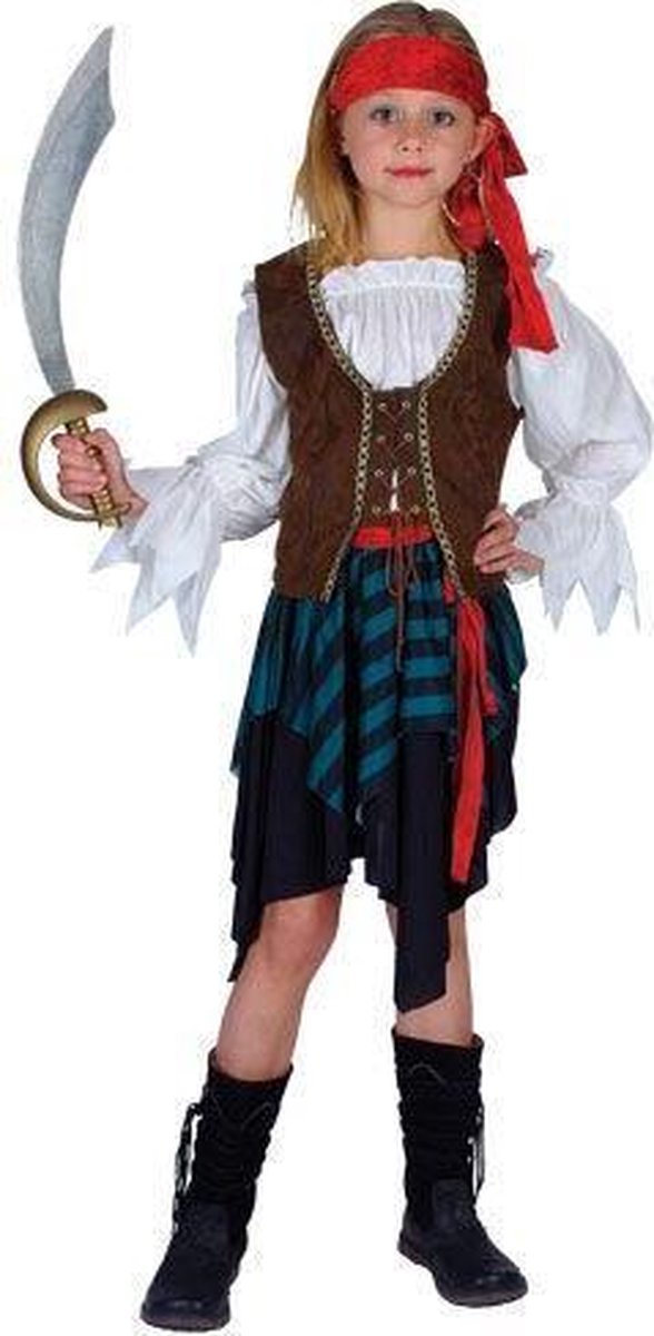 E-Carnavalskleding.nl: 116cm - e-Carnavalskleding.nl Carribisch piraten jurkje Liz