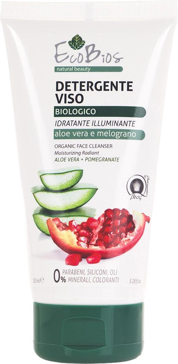 Natuurlijke gezichts cleanser (150 ml). Biologische aloe vera en granaatappel. vrij van parabenen en siliconen. Vegan
