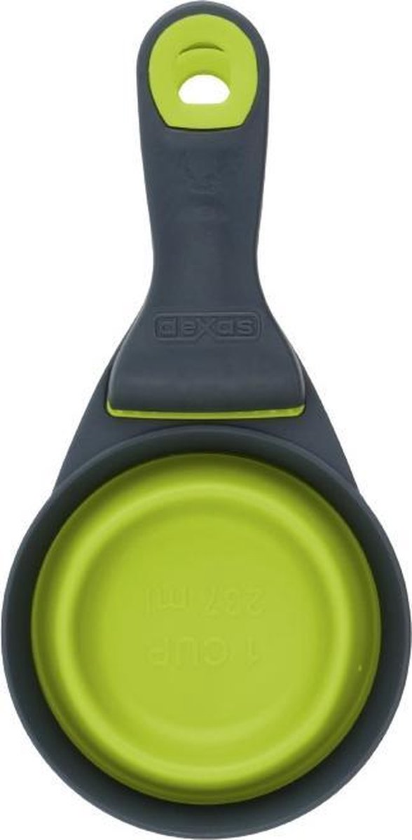 Popware Reisvoerbak Klipscoop 237 Ml Siliconen Groen/antraciet