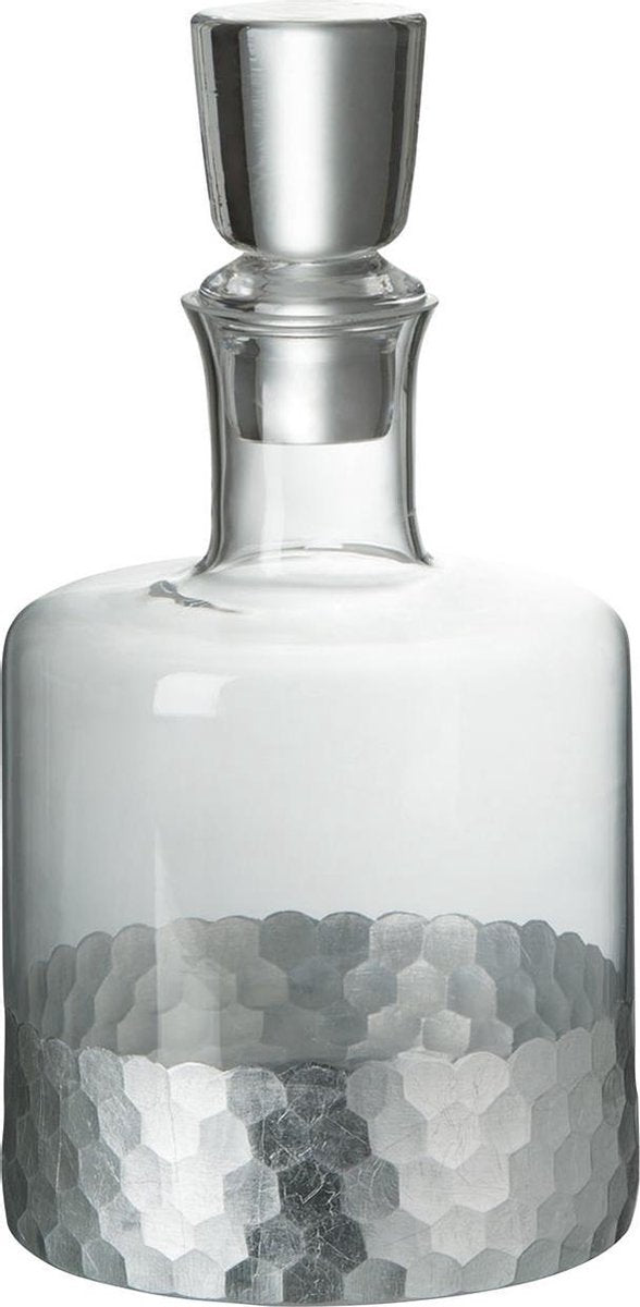 J-Line Karaf Stop Glas Transparant/Zilver