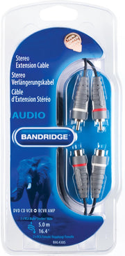 Bandridge - RCA / Tulp verlengkabel - male -> female - 5 meter
