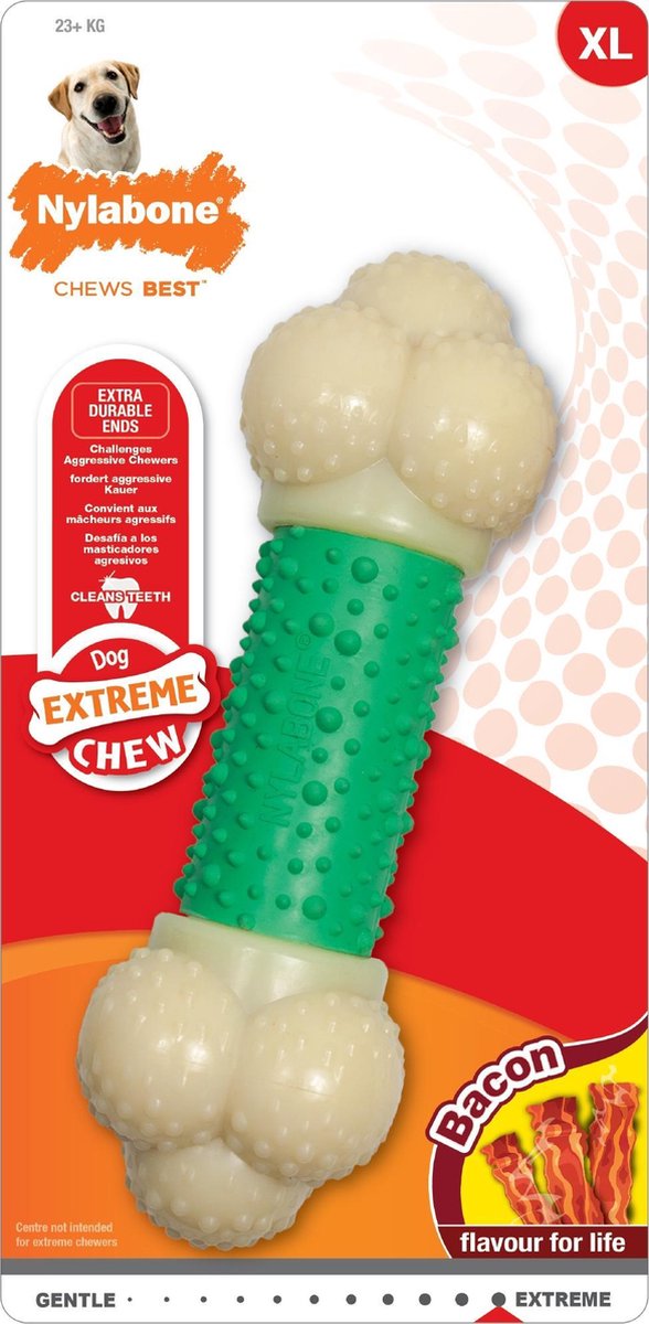 Nylabone Extreme kauwbot Double Action met baconsmaak - X-Large