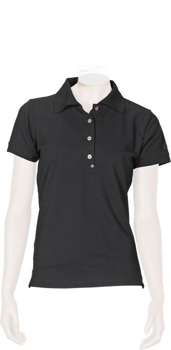T'RIFFIC SOLID dames Poloshirt korte mouw zwart size 3XL