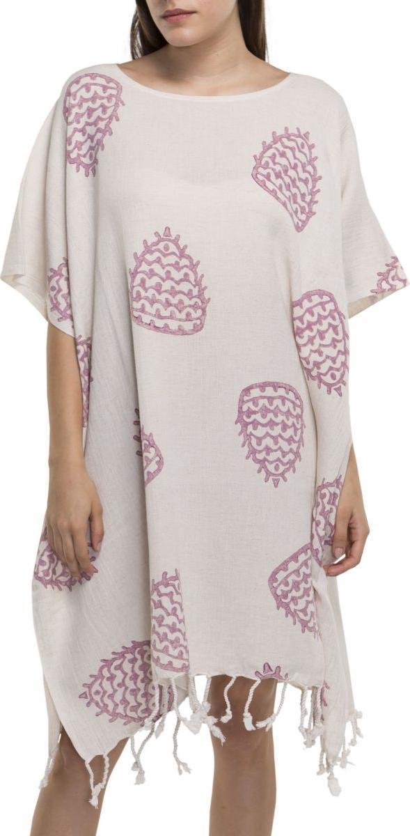 Strandtuniek Hand Printed Dusty Rose - volwassene - Strandmode - Beach-dress - Sarong dress