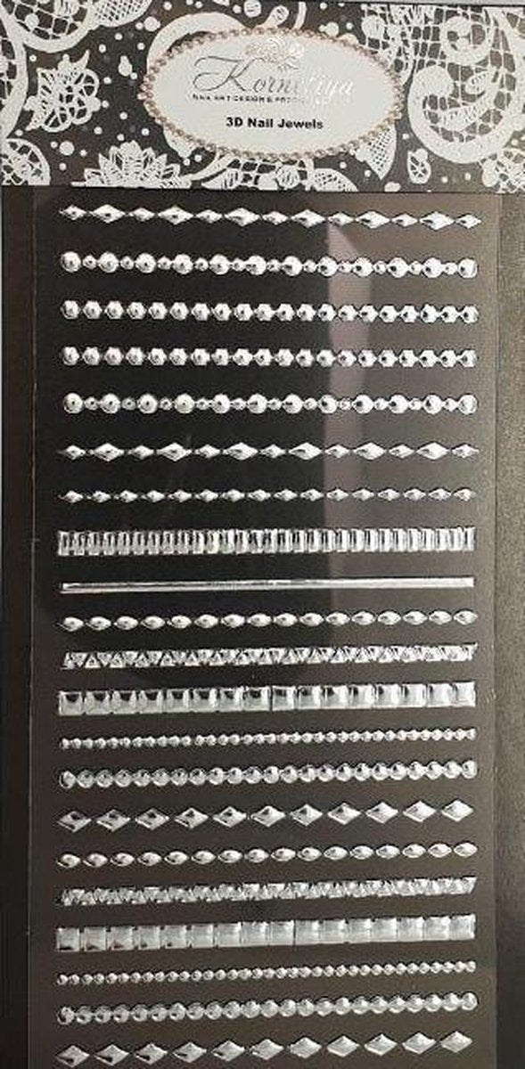 Korneliya 3D Nail Jewels XL- XL09 Studs Silver
