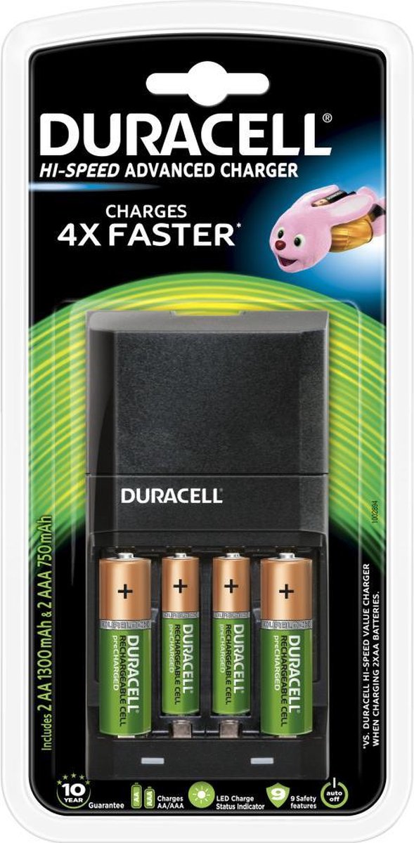 Duracell Batterijlader – Laadt op in 45 minuten