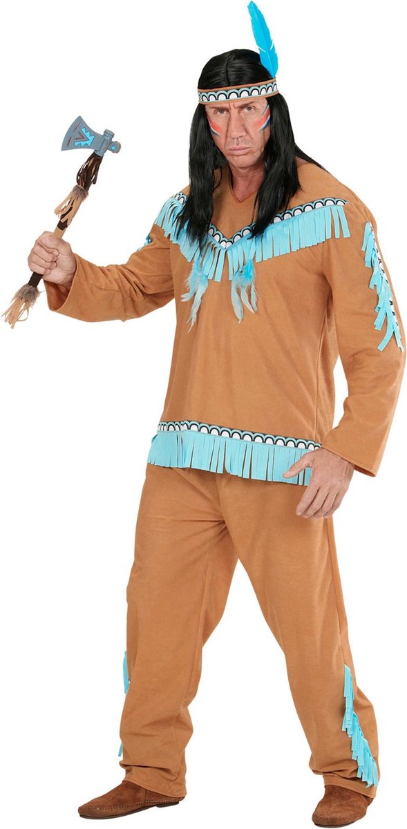 Bruin en blauw indianenkostuum voor mannen - Verkleedkleding - XL