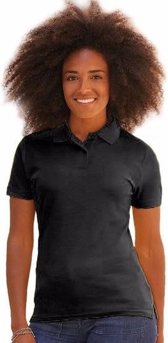 Zwart poloshirt korte mouw voor dames XS (34)