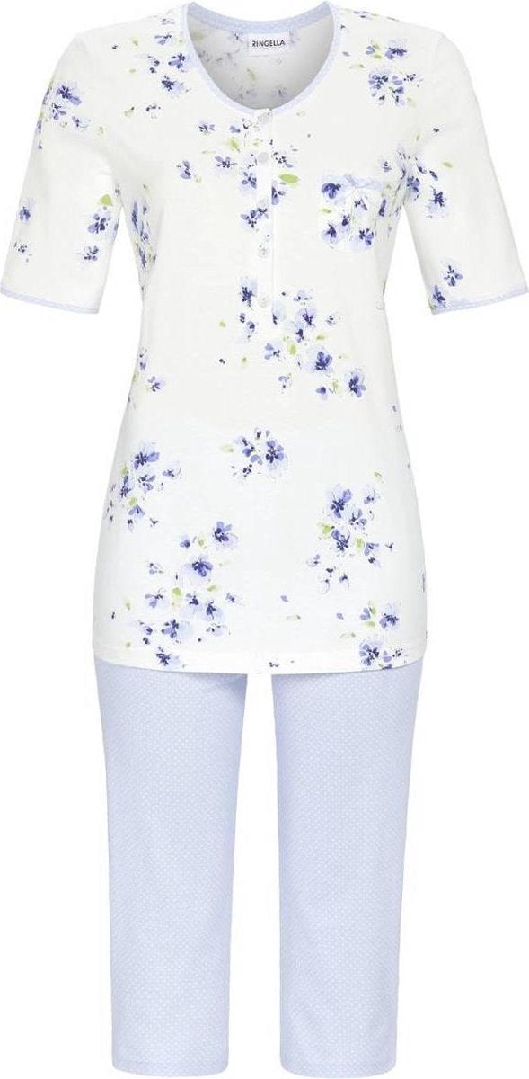 Klassieke pyjama blauwe bloemen