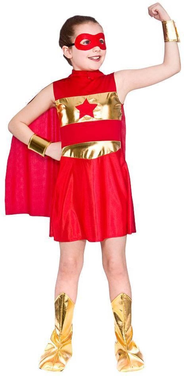 E-Carnavalskleding.nl: 140cm - e-Carnavalskleding.nl Super Hero jurkje in rood