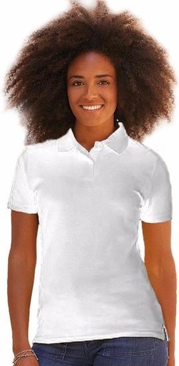 Wit poloshirt korte mouw voor dames L (40)