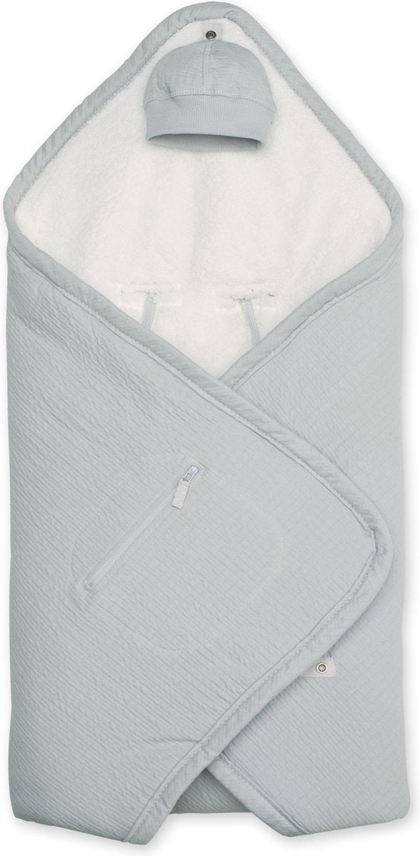 BEMINI Wikkeldeken BISIDE® 0-12m Mediumgrijs Grizou Pady tetra jersey teddy