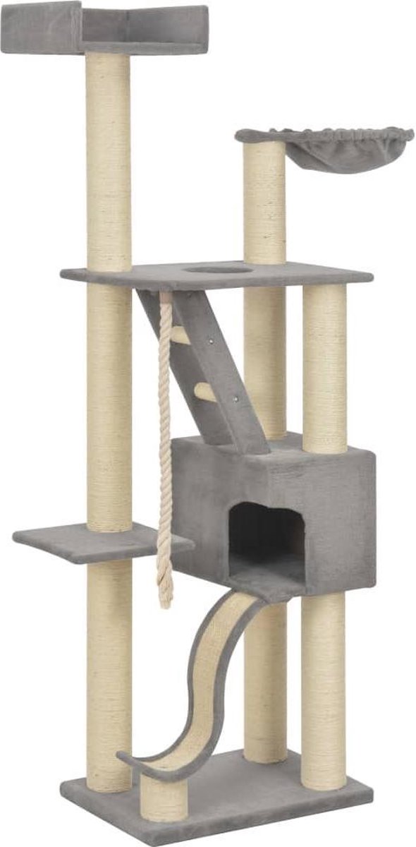 Medina Kattenkrabpaal met sisal krabpalen XXL 180 cm grijs