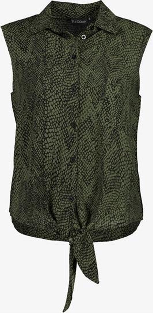 TwoDay geknoopte dames blouse - Groen - Maat 3XL