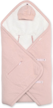 BEMINI Wikkeldeken BISIDE® 0-12m oude roos Blush Pady tetra jersey + teddy