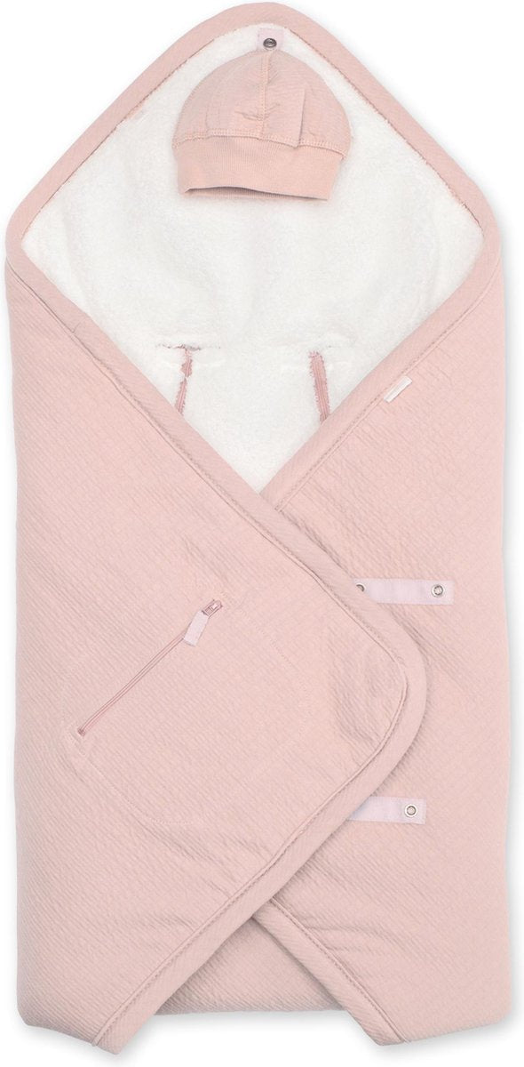 BEMINI Wikkeldeken BISIDE® 0-12m oude roos Blush Pady tetra jersey + teddy